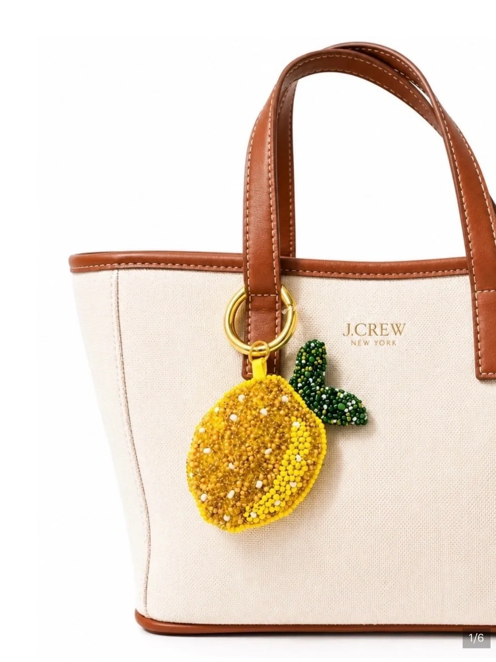 J.Crew Beaded Yellow Lemon Bag Charm🍋